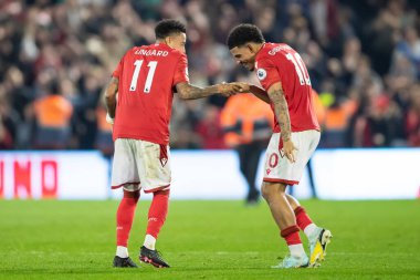 Nottingham Ormanı 'ndan Jesse Lingard # 11 ve Morgan Gibbs-White # 10 of Nottingham Forest Premier League maçı sırasında Nottingham Forest' a karşı Crystal Palace, Nottingham, İngiltere 'de 12 Kasım' da yapılan 12.