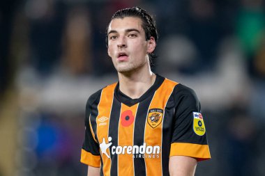 Hull City 'nin üzgün Jacob Greaves # 4' ü Hull City maçından sonra Hull City, MKM Stadyumu, Hull, İngiltere, 12 Kasım 202 'de Reading' e karşı