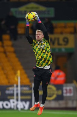Arsenal 'den Aaron Ramsdale # 1 Premier League karşılaşması öncesi ısınma sırasında Wolverhampton Wanderers Arsenal' e karşı Molineux, Wolverhampton, Birleşik Krallık, 12 Kasım 202