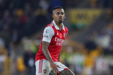 Gabriel Jesus # 9 of Arsenal Premier League maçı sırasında Wolverhampton Wanderers Arsenal 'e karşı Molineux, Wolverhampton, İngiltere, 12 Kasım 202