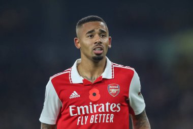 Gabriel Jesus # 9 of Arsenal Premier League maçı sırasında Wolverhampton Wanderers Arsenal 'e karşı Molineux, Wolverhampton, İngiltere, 12 Kasım 202