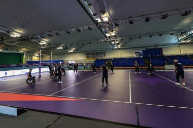 Fransa, 13 Kasım 202 'de İngiltere' nin Sheffield kentindeki İngiliz Spor Enstitüsü 'nde oynanan 2021 Dünya Rugby Ligi yarı final maçı sırasında Avustralya' ya geldi.
