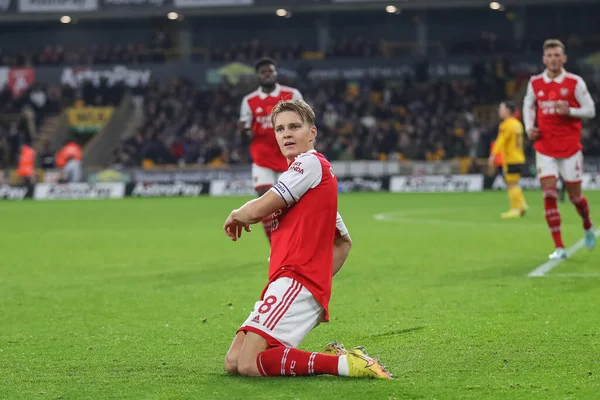 Martin Degaard Arsenal Firar Sitt Mål Att Göra Det Premier — Stockfoto