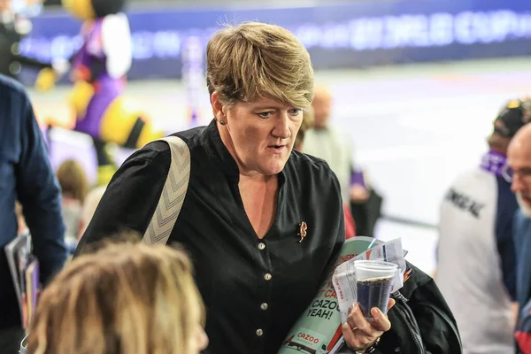 stock image Clare Balding CBE is in attendance during the Wheelchair Rugby League World Cup 2021 Semi Final match England vs Wales at English Institute of Sport Sheffield, Sheffield, United Kingdom, 13th November 202