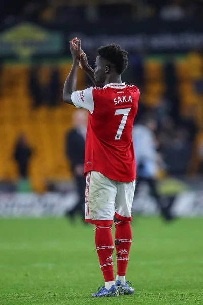 Bukayo Saka Van Arsenal Juicht Reizende Fans Toe Premier League — Stockfoto