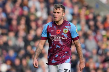 Burnley 'den Jordan Beyer # 36 numara Gökyüzü İddia Şampiyonası maçında Burnley - Blackburn Rovers - Turf Moor, Burnley, İngiltere, 13 Kasım 202