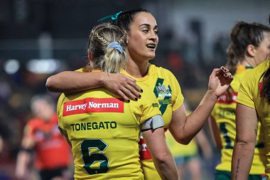 Avustralya Bayanlar Rugby Ligi Dünya Kupası yarı final maçında Avustralya Bayanlar Papua Yeni Gine Kadınlarına karşı LNER Halk Stadyumu, York, Birleşik Krallık, 14 Kasım 202 'de oynanan bayanlar 6.