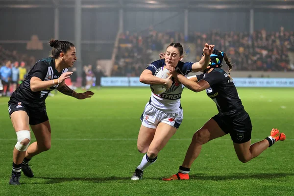 Fran Goldthorp England Bryter Igenom För Ett Försök Women Rugby — Stockfoto