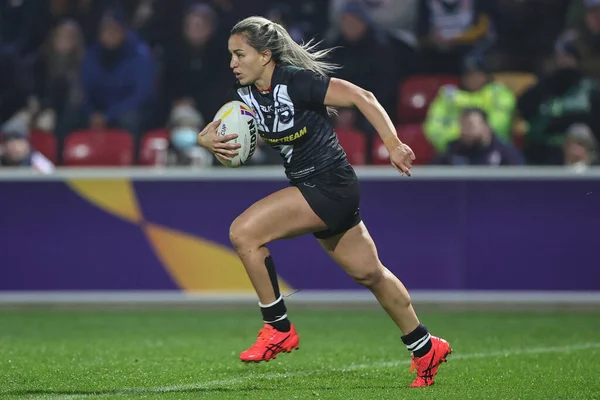 Apii Nicholls Nya Zeeland Går Med Bollen Women Rugby League — Stockfoto