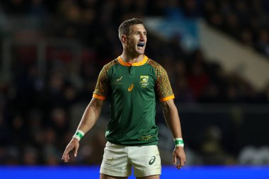 Güney Afrika 'dan Johan Goosen Bristol Bears ile Güney Afrika' nın dostluk maçı sırasında 17 Kasım 2022 'de Bristol, Bristol' daki Ashton Gate 'de XV' yi seçti.