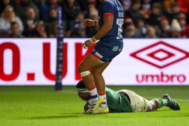 Güney Afrika 'dan Ntuthuko Mchunu Bristol Ayıları ile Güney Afrika' nın dostluk maçı sırasında gol attı. 17 Kasım 2022 'de Ashton Gate, Bristol, İngiltere' de XV 'yi seçin.