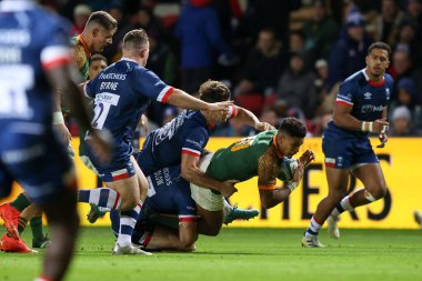 Güney Afrika 'dan Sach Feinberg-Mngomezulu, Bristol Bears' ın Güney Afrika 'ya karşı oynadığı ve 17 Kasım 2022' de Ashton Gate, Bristol, Birleşik Krallık 'ta oynanan müsabakada ele geçirildi.