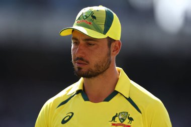 Avustralyalı Marcus Stoinis, 17 Kasım 2022 'de Adelaide, Adelaide, Avustralya' da oynanan Dettol ODI Serisi karşılaşmasına bakıyor.