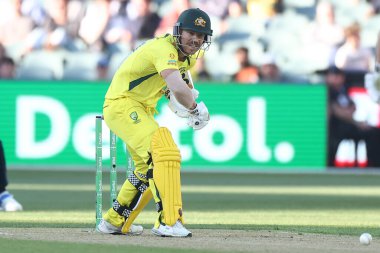  David Warner of Australia plays a shot during the Dettol ODI Series match Australia vs England at Adelaide Oval, Adelaide, Australia, 17th November 2022 clipart