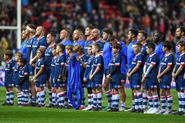 Bristol Ayıları Ulusal Marşlar sırasında Bristol Ayıları, Güney Afrika 'ya karşı Bristol Ayıları maçında 17 Kasım 2022' de Bristol, Bristol 'daki Ashton Gate' de XV 'yi seçin.