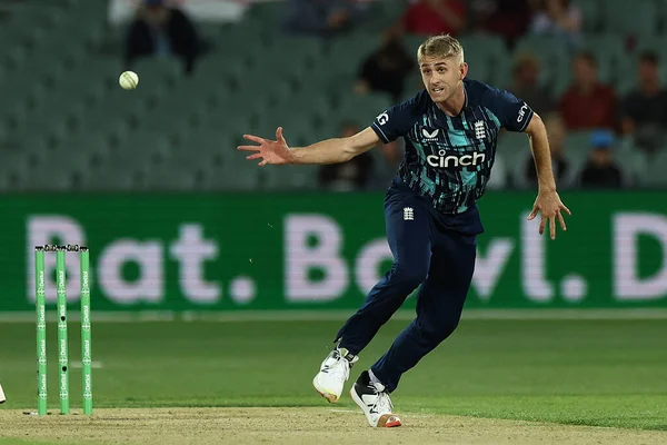 stock image  Olly Stone of England is seen after bowling to Cameron Green of Australia  during the Dettol ODI Series match Australia vs England at Adelaide Oval, Adelaide, Australia, 17th November 2022