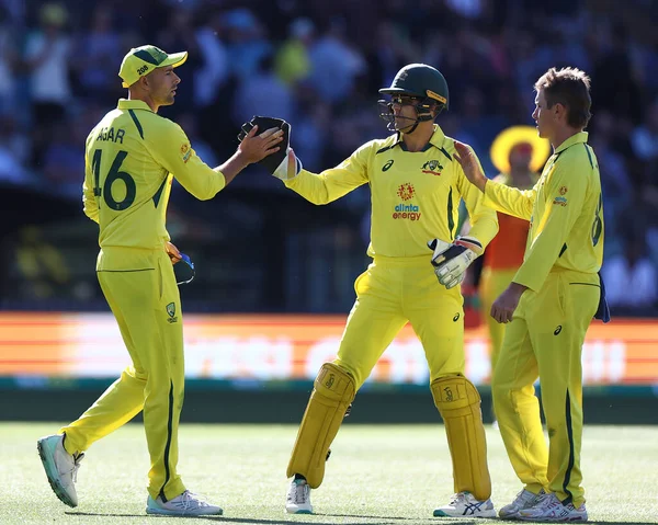 stock image Adam Zampa of Australia is seen seen with Ashton Agar of Australia after the dismissal of Dawid Malan of England during the Dettol ODI Series match Australia vs England at Adelaide Oval, Adelaide, Australia, 17th November 2022