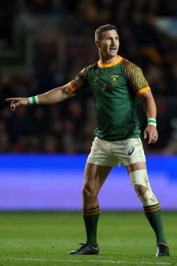 Güney Afrika 'dan Johan Goosen Bristol Bears ile Güney Afrika' nın dostluk maçı sırasında 17 Kasım 2022 'de Bristol, Bristol' daki Ashton Gate 'de XV' yi seçti.
