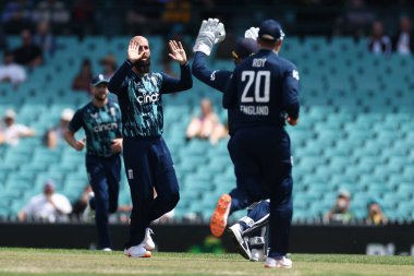 İngiliz Moeen Ali, Avustralyalı David Warner 'ın 19 Kasım 2022' de SCG, Sydney, Avustralya 'da oynanan 2.