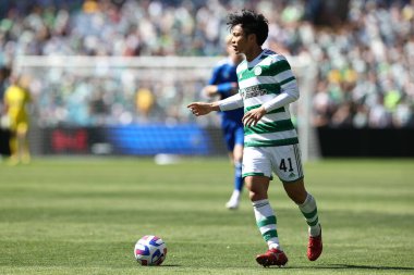 Sydney Süper Kupası 'nda Celtic Everton' a karşı 20 Kasım 2022 'de Accor, Sydney, Avustralya' da oynanan karşılaşmada Celtic FC 'den Reo Hatate topu sürüyor.