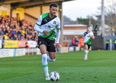 Plymouth Argyle forvet Morgan Whittaker (19) 19 Kasım 2022 tarihinde İngiltere 'nin Trent kentindeki Pirelli Stadyumu' nda oynanan Sky Bet 1 karşılaşmasında Burton Albion ile Plymouth Argyle karşı karşıya geldi.