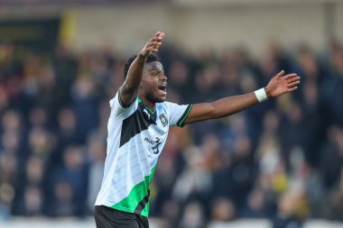 Plymouth Argyle 'dan 17 numaralı Bali Mumba, 19 Kasım 2022 tarihinde İngiltere' nin Trent kentindeki Pirelli Stadyumu 'nda oynanan Sky Bet 1 karşılaşmasında takım arkadaşlarına bağırdı.