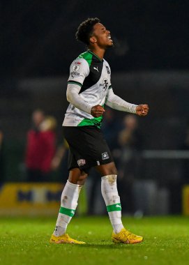 Plymouth Argyle forveti Niall Ennis (11), Burton Albion 'un, İngiltere' nin Trent kentindeki Pirelli Stadyumu 'nda Burton Albion' un Plymouth Argyle 'a karşı oynadığı Sky Bet 1 maçında 2-2' lik skorla gol atması üzerine tam zamanlı olarak üzgün görünüyor.