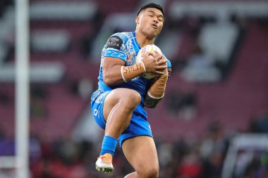 Samoa 'dan Brian To' o bugün oynanan ön karşılaşmada Rugby Ligi Dünya Kupası 2021 Finali öncesinde Old Trafford, Manchester, İngiltere 'de Samoa' ya karşı 19 Kasım 2022