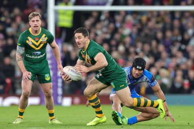 Avustralyalı Ben Hunt Rugby Ligi Dünya Kupası 2021 Finali sırasında Old Trafford, Manchester, İngiltere 'de Samoa' ya karşı, 19 Kasım 2022