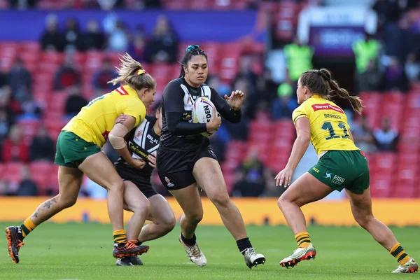 Otesa Pule Nya Zeeland Går Med Bollen Women Rugby League — Stockfoto