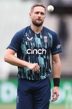 Dettol ODI Serisi sırasında İngiliz Chris Woakes Avustralya 'ya karşı Melbourne Kriket Sahası, Melbourne, Avustralya, 22 Kasım 2022