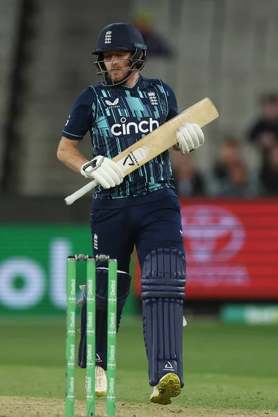 İngiliz Liam Dawson, 22 Kasım 2022 'de Melbourne, Melbourne, Avustralya' da oynanan ODI Serisi 'nde Avustralya ile İngiltere maçında yarasa yarıştırdı.