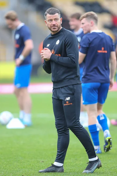 stock image Gary Horgan manager of Chippenham Town during the pre-game warm up ahead of the Emirates FA Cup Round 2 match Burton Albion vs Chippenham Town at Pirelli Stadium, Burton upon Trent, United Kingdom, 27th November 2022