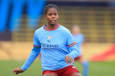 Manchester City 'den Khadija Shaw # 21 Kıta Kadınlar Ligi Kupası karşılaşması sırasında Etihad Kampüsü, Manchester, Birleşik Krallık' ta 27 Kasım 2022