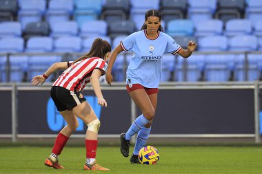 Manchester City 'den Lois Marley-Paraskevas 27 Kasım 2022' de Etihad Kampüsü 'nde Manchester City Women vs Sunderland AFC Women maçında maç yapıyor.