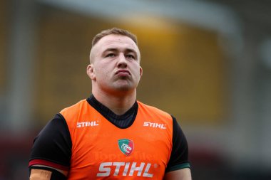 Leicester Tigers 'dan Joe Heyes Gallagher Premiership maçı öncesinde 27 Kasım 2022' de Mattioli Woods Welford Road, Leicester, Birleşik Krallık 'ta Leicester Tigers ile London Irish maçında karşılaşacak.