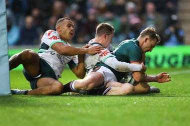 Leicester Tigers 'dan Harry Potter 27 Kasım 2022' de Leicester, İngiltere 'deki Mattioli Woods Welford Road' da Gallagher Premiership maçında Leicester Tigers-London Irish maçında gol atmak için içeri girdi.