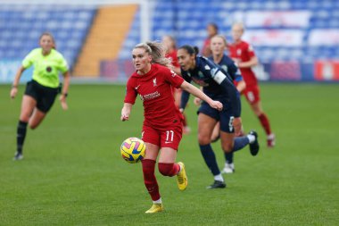 Liverpool Kadinlari 11 numarali Melissa Lawley, 27 Kasım 2022 'de Birkenhead, Birton Park' ta oynanan Liverpool Kadinlari-Blackburn Rovers karsisinda oynanan FA Kadinlar Ligi Kupasinda elinde bulunmaktaydi.