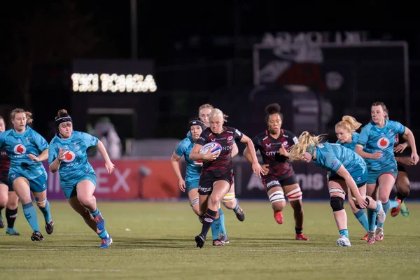 stock image  Hannah Casey #13 of Saracens Women in action during the Women's Allianz Premier 15's match Saracens Women vs Wasps Women at StoneX Stadium, London, United Kingdom, 27th November 2022