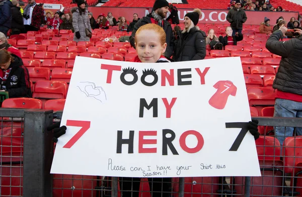 Young United Fan Old Trafford Women Super League Match Manchester — Stock fotografie