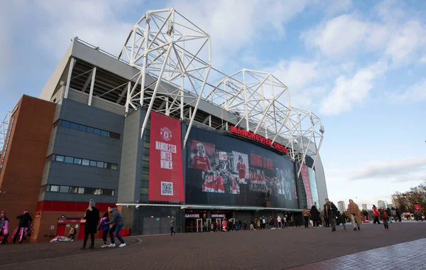 stock image Exterior view of Old Trafford ahead of The FA Women's Super League match Manchester United Women vs Aston Villa Women at Old Trafford, Manchester, United Kingdom, 3rd December 202