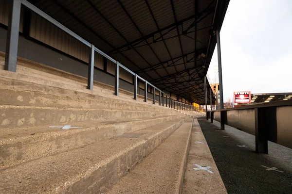 Terracing Shed Kingsholm Home Gloucester Rugby Ahead Gallagher Premiership Match — Foto de Stock