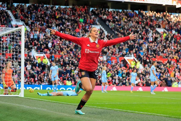 Alessia Russo Manchester United Slaví Skóre Aby Během Zápasu Super — Stock fotografie