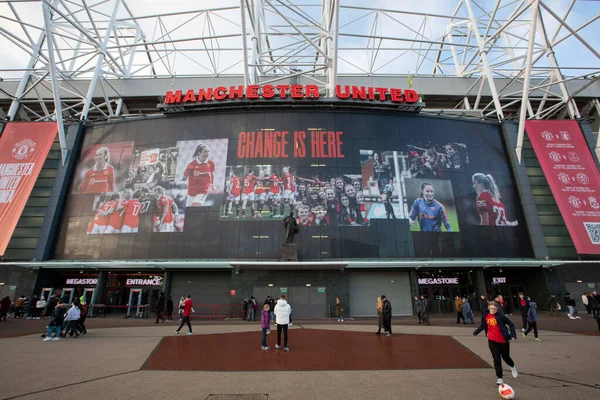 Frontage Old Trafford Ahead Women Super League Match Manchester United — Stock Photo, Image