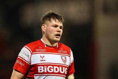 Gloucester Rugby 'den Cameron Jordan Gallagher Premiership maçı sırasında Gloucester Rugby, Northampton Saints' e karşı Kingsholm Stadyumu, Gloucester, İngiltere, 3 Aralık 202