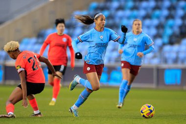 Manchester City 'nin 10 numaralı oyuncusu Deyna Castellanos, Manchester City Bayanlar Süper Ligi karşılaşmasında Brighton & Hove Albion W.F.C. Etihad Kampüsü, Manchester, Birleşik Krallık, 4 Aralık 202