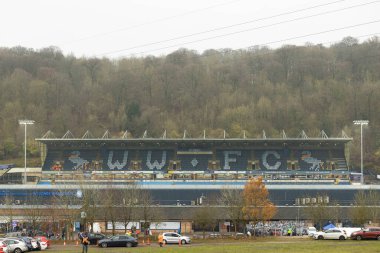 Adams Park 'ın genel görünümü, Wycombe Wanderers' ın evi Sky Bet Ligi 1 maçında Wycombe Wanderers ile Portsmouth arasında Adams Park, High Wycombe, Birleşik Krallık, 4 Aralık 202