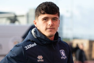 Middlesbrough 'dan Ryan Giles 10 Aralık 2022' de Riverside Stadyumu, Middlesbrough, Birleşik Krallık 'ta Middlesbrough-Luton Town maçının öncesinde Riverside Stadyumu' na vardı.