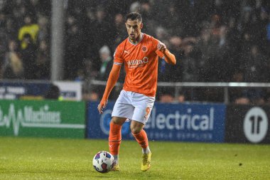 Blackpool 'dan Jerry Yates # 9, 10 Aralık 2022' de İngiltere, Bloomfield Road 'da Blackpool-Birmingham City maçında maç yapıyor.