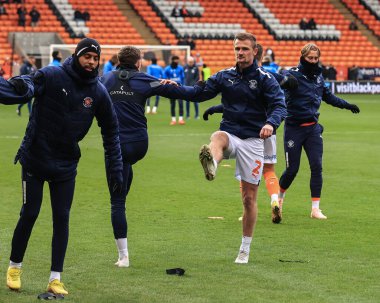 Blackpool 'dan Callum Connolly 10 Aralık 2022' de Bloomfield Road, Blackpool 'da Blackpool-Birmingham City maçı sırasında Bloomfield Roadfield Road' a vardı.